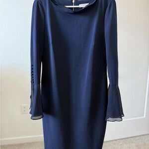 Calvin Klein Navy Long Sleeve Dress